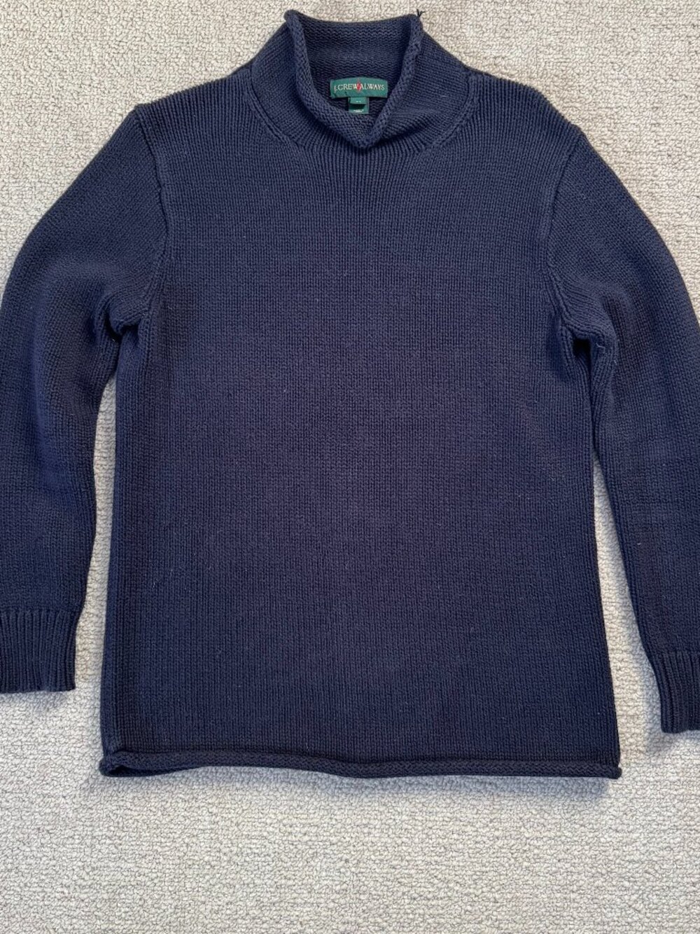J. Crew Navy Rollneck 100% Cotton Sweater